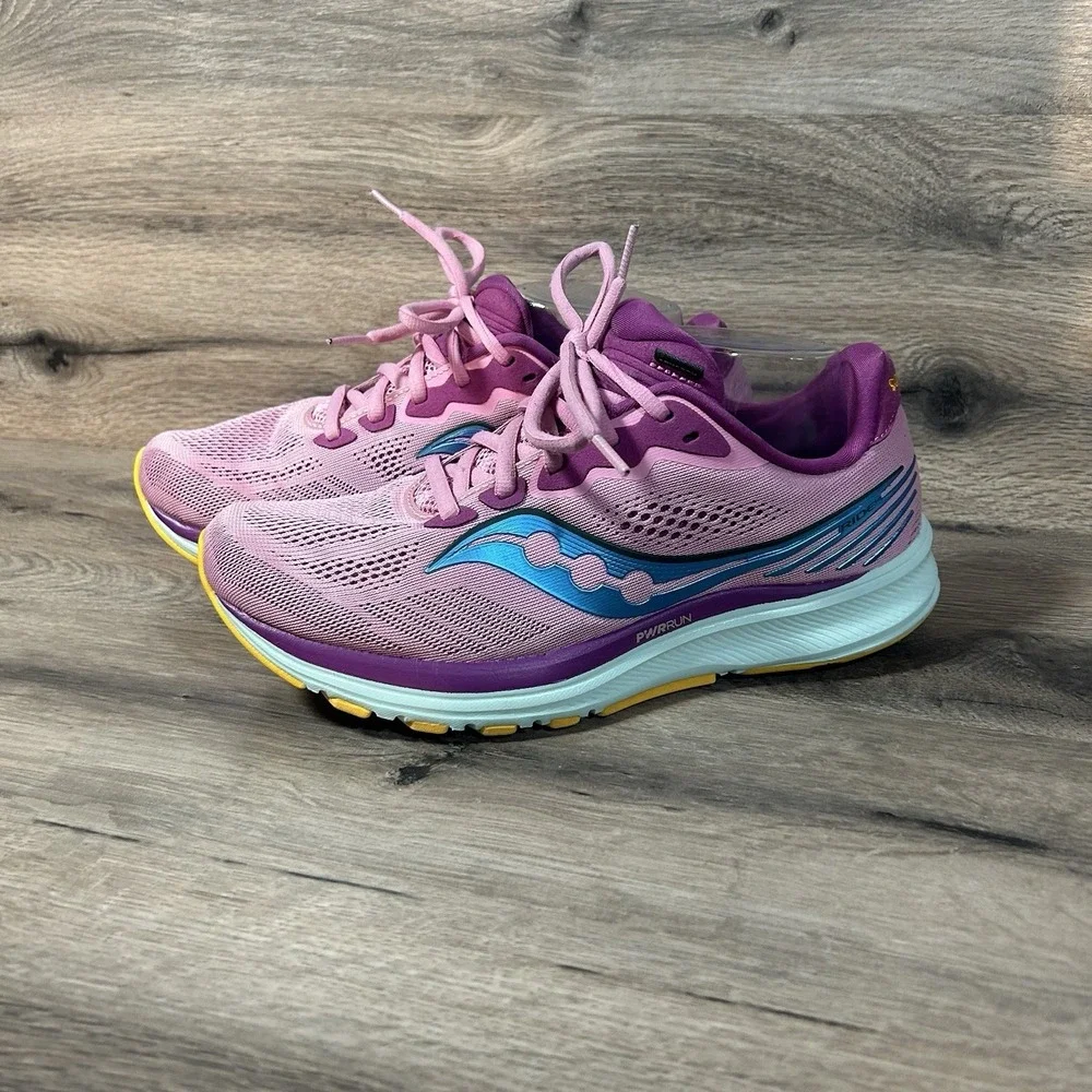 Saucony Ride 14 Future Spring Pink Purple Sneakers - Women's Size 9.5